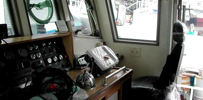 Arbeitsboot für Fischereiversuche