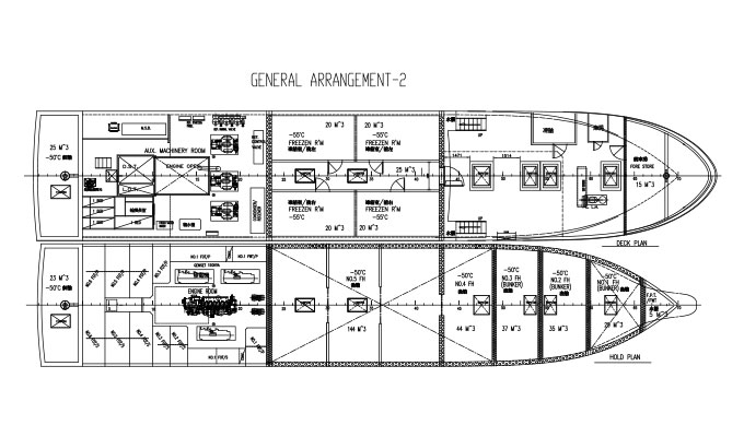 General arrangement design of ultra-low temperature tuna longliner from SSF